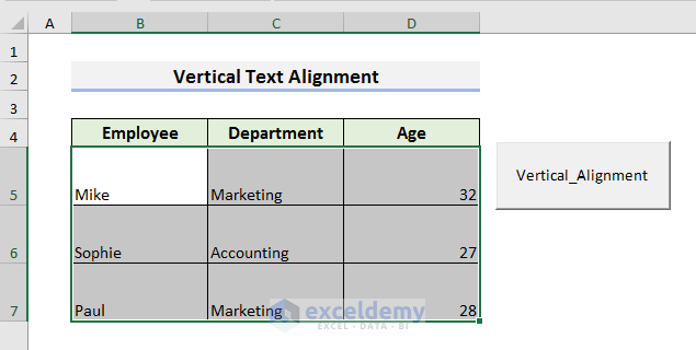 Vertical Text Alignment with Excel Command Button Using VBA