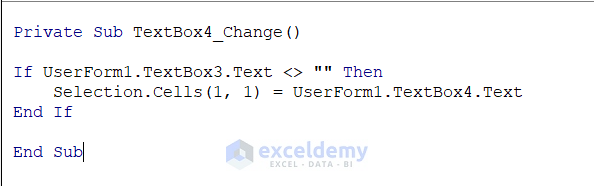 TextBox4 Code to Concatenate String and Variable in Excel VBA