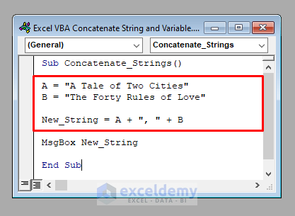 Concatenate String and Variable in Excel VBA