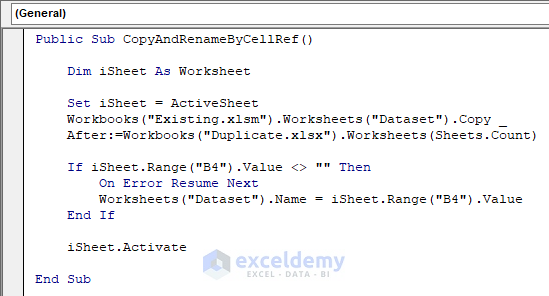 VBA to Copy One Worksheet to Another Excel Workbook and Rename It Based on Cell Reference in Excel