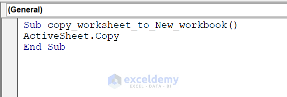 Copy Active Sheet To New Workbook