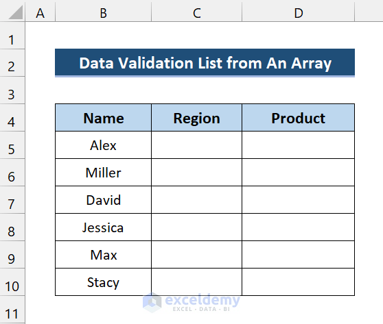 Data Validation List From an Array with Excel VBA