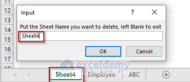 Delete Sheet If Exists Using VBA in Excel