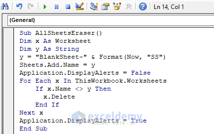 Delete All the Worksheets Using the Excel VBA with No Prompt Warning Box
