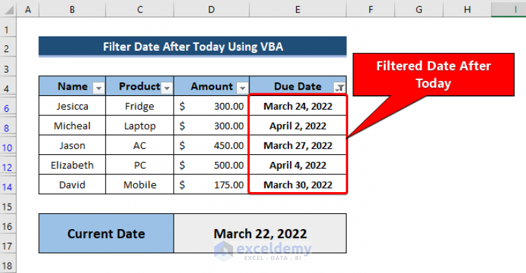 Excel VBA Filter Date Before Today With Quick Steps ExcelDemy