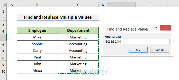 VBA to Find and Replace Multiple Values in Excel