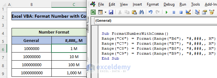 Excel VBA Format Numbers with Comma 