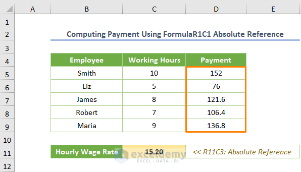computing payment in R1C1 style