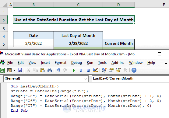 Excel VBA Last Day of Month