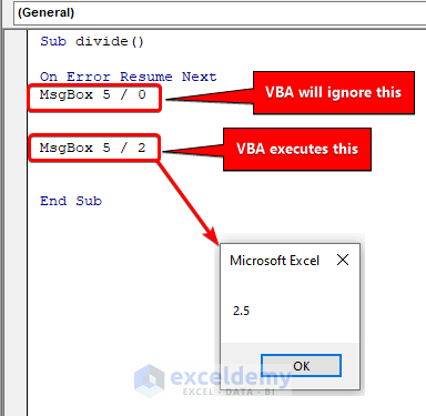 Excel vba ‘On Error Resume Next’ in VBA