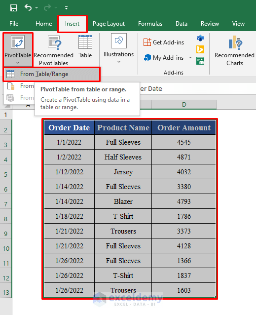 Creating Pivot Table to Filter Date Range in Pivot Table with Excel VBA