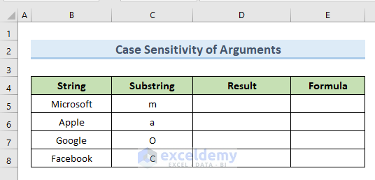 FIND Function in Excel Not Working Due to Case Sensitivity of Arguments