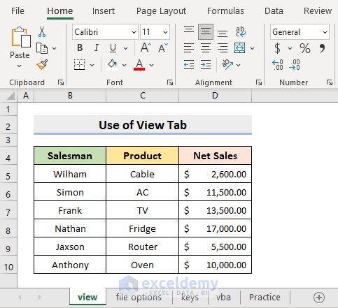 Use View Tab When Formula Bar Is Not Showing in Excel
