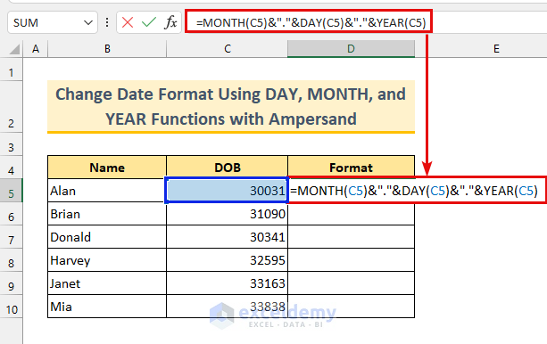 Changing format excel keeps date online Excel keeps