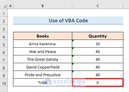 Apply VBA Code to Convert Text to Number to fix formula result showing 0 in excel