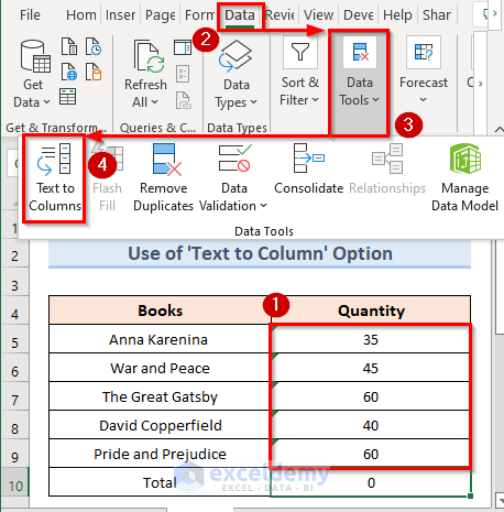 Fix Formula Result Is Showing 0 in Excel Using ‘Text to Column’ Option