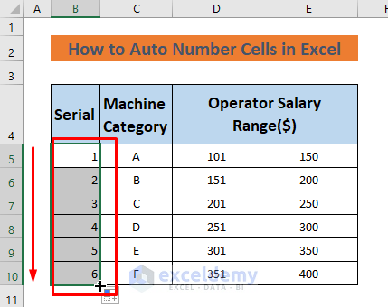 How to Auto Number Cells in Excel (10 Methods) - ExcelDemy