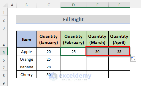 Fill the Copied Formula Right Across Multiple Rows