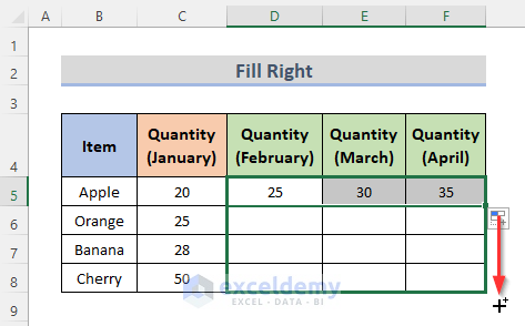 Fill the Copied Formula Right Across Multiple Rows