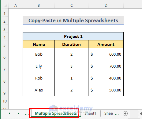 Keep Cell Size Same in Multiple Spreadsheets with Copy and Paste