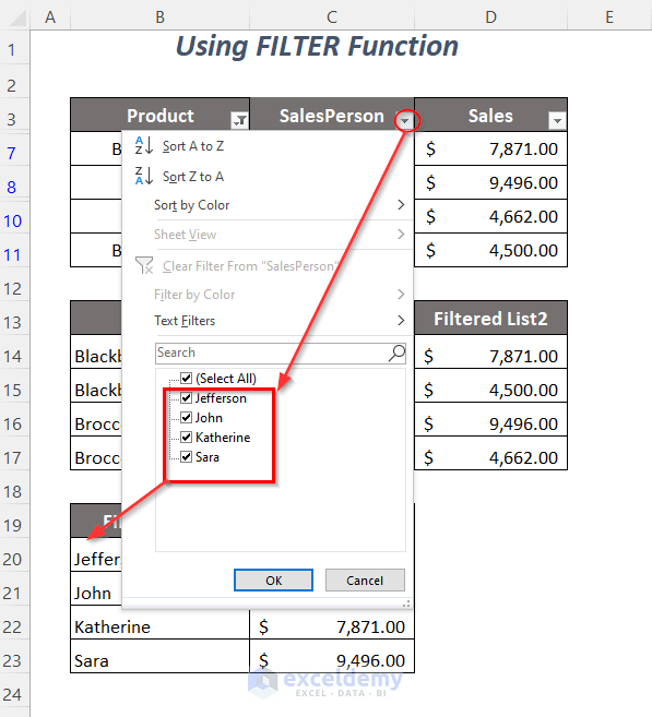 FILTER function