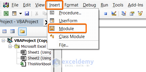 Create a new module to Copy a Formula and Paste It as Text in Excel