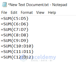 Paste formulas in notepad to Copy a Formula and Paste as Text in Excel