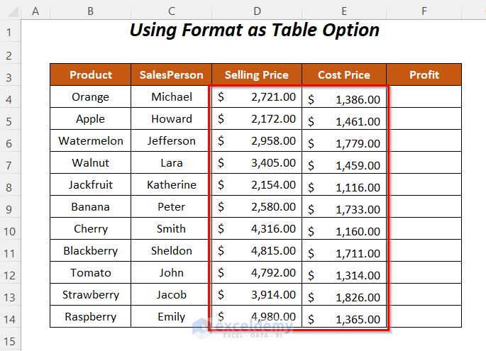 how to copy formula in Excel without dragging