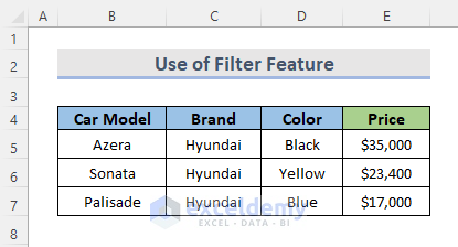Use Filter Feature to Duplicate Multiple Cells to Other Sheet