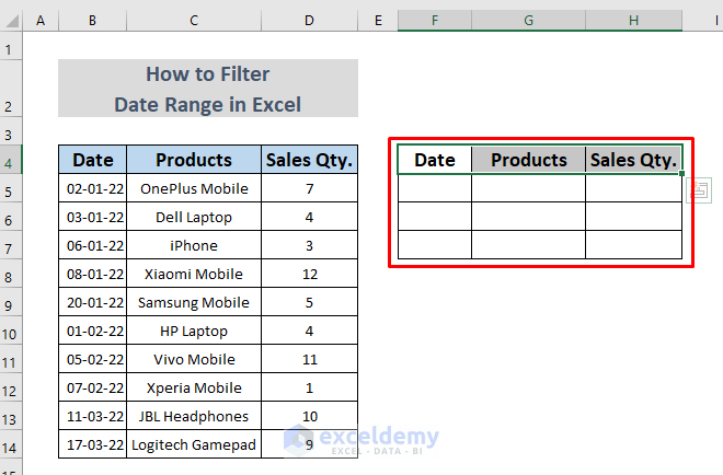 how to filter date range in excel using filter function
