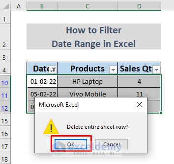 how to filter date range in excel using filter command