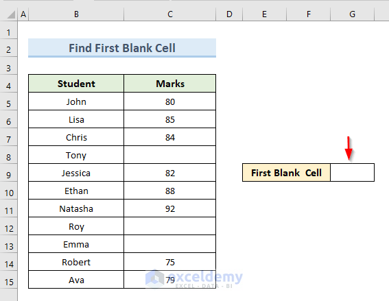 Spot First Blank Cell in Column with Formula