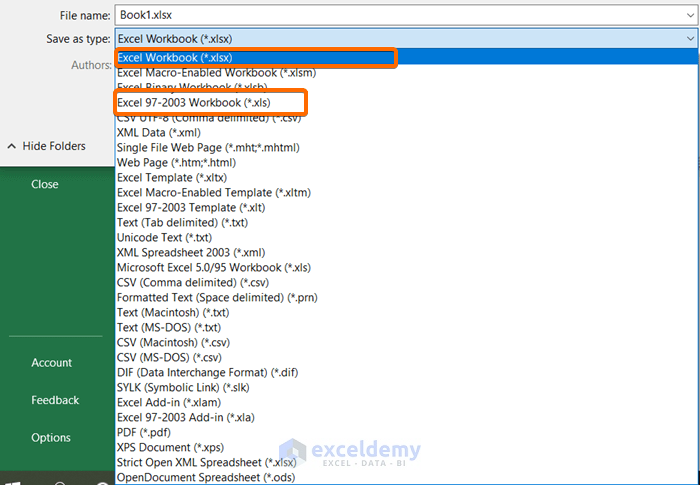 Save Your Excel Files as XLSX or XLS Files to Fix “Fixed Objects will Move” Error