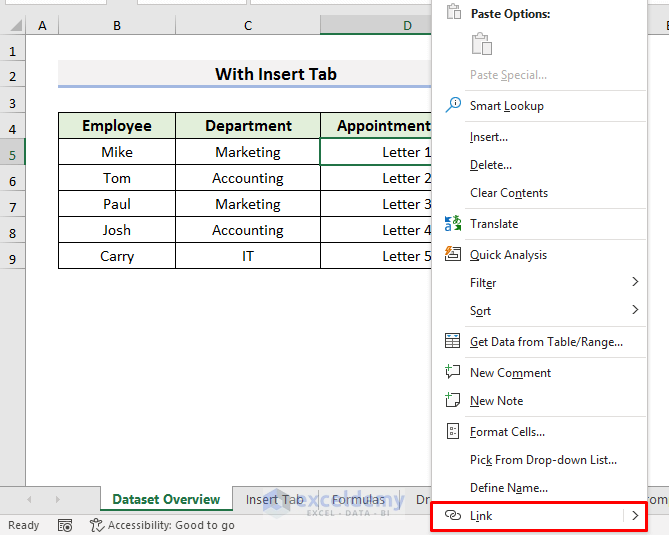 Hyperlink Multiple PDF Files Using Excel Insert Tab