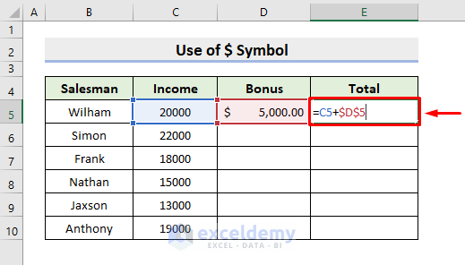 Manually Lock Cells with Absolute Reference in Excel Formula