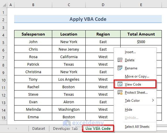 Apply VBA Code to Lock Cells in Excel When Scrolling