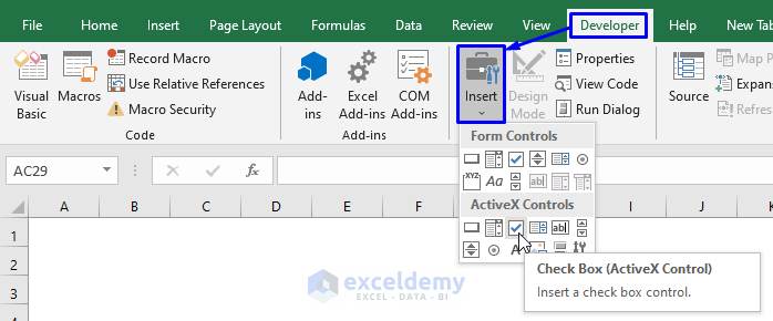 Create checkbox to check if checkbox is checked in excel vba