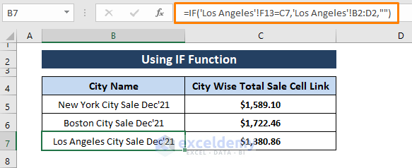 if function result-Excel Formula to Copy Text From One Cell to Another Sheet