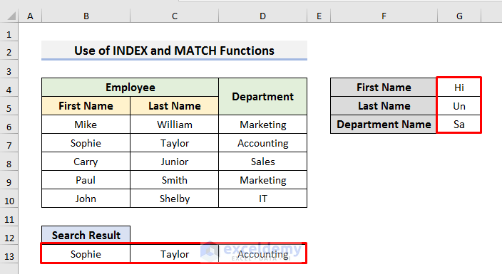 Apply INDEX-MATCH Formula with Multiple Criteria for Partial Text to Get Multiple Records