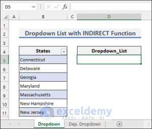 Create Drop-Down List Using INDIRECT Function in Excel - ExcelDemy