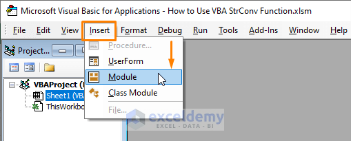 insert module-Excel VBA Count Rows in Selection