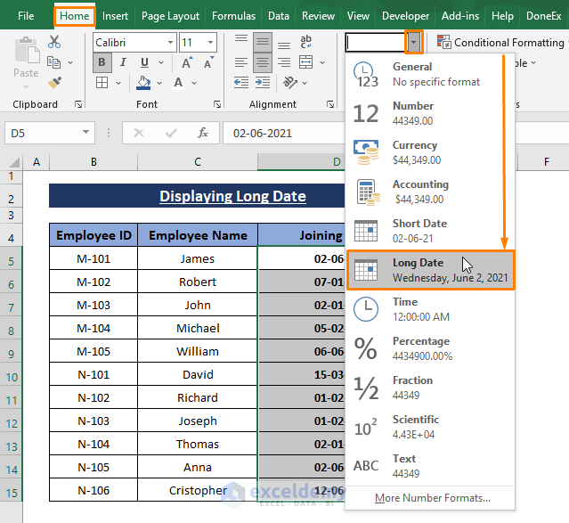 long date-Convert Date to Day of Year in Excel