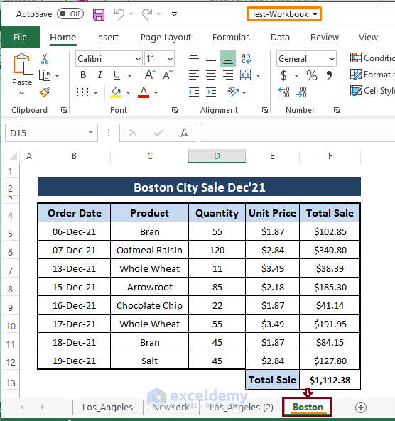 Final outcome-Excel VBA Copy Sheet to End