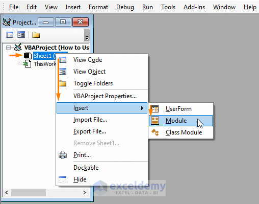 select worksheet-Dynamic Drop Down List in Excel using VBA