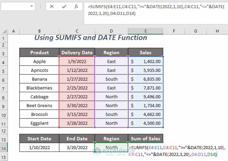 How to SUMIF between Two Dates and with Another Criteria (7 Ways)