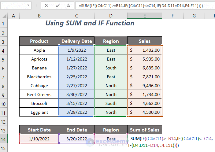 SUM and IF Functions
