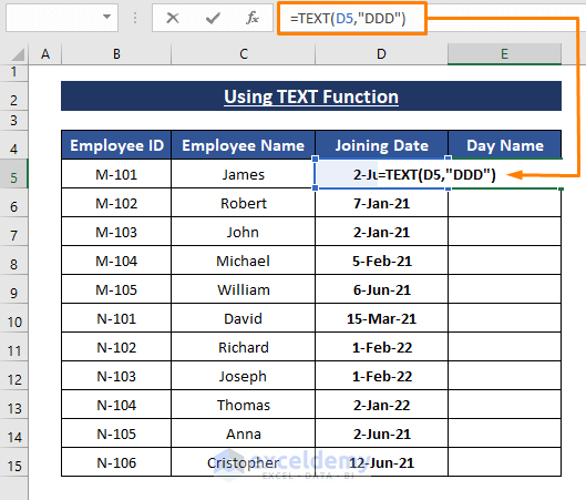 text function-Convert Date to Day of Year in Excel