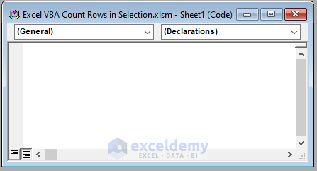 worksheet code 2-Excel VBA Count Rows in Selection