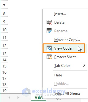 worksheet option-Dynamic Drop Down List in Excel using VBA