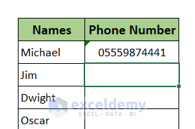 write 0 in phone number as text